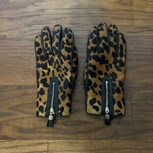 Cole Haan Animal Printed Cow Hide and Leather Gloves